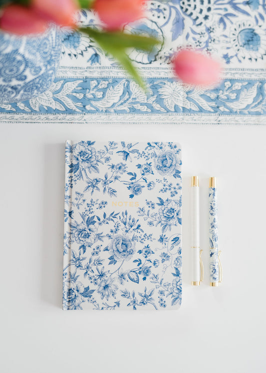 Blue and White Blooms Journal