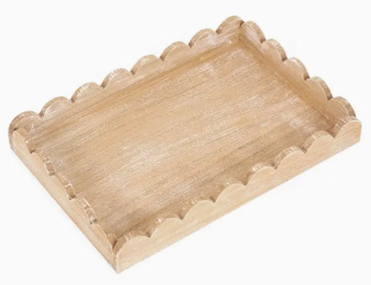Scalloped Wood Tray