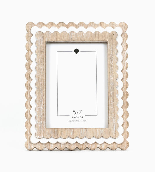 Rectangular Scalloped Wood Frame