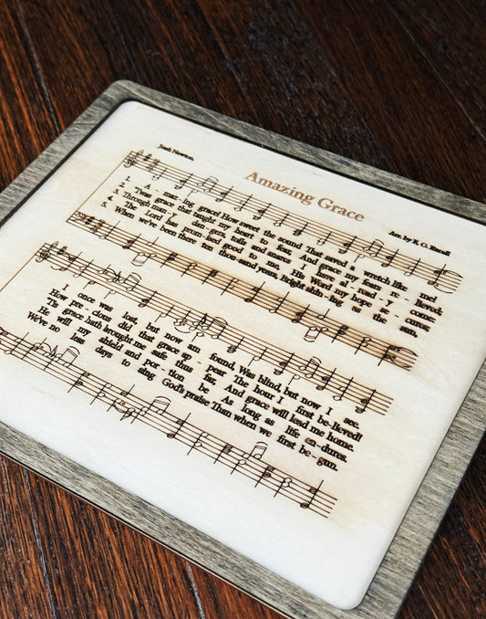 “Amazing Grace” Hymn Art on Wood