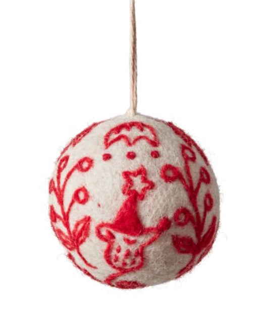 Red Embroidered Ornament