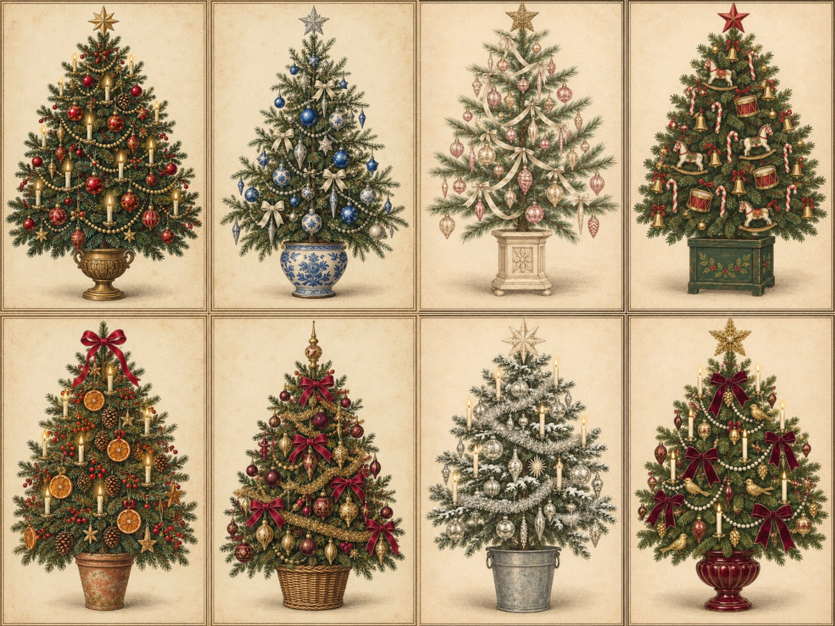 Vintage Christmas Tree Printables For Framed Ornaments