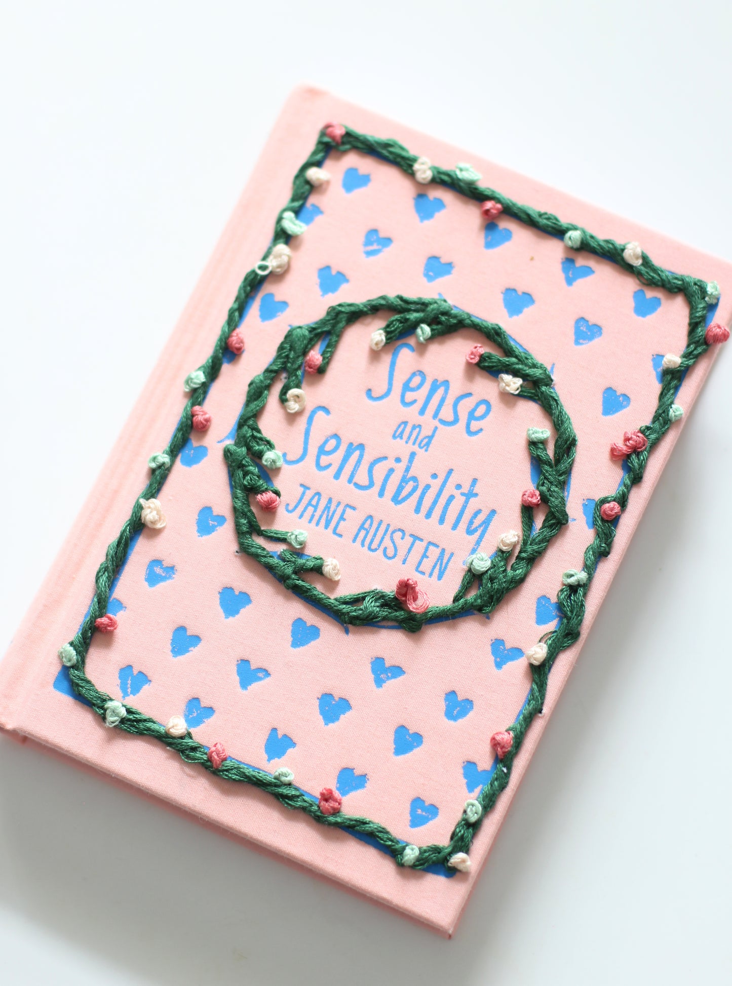 Hand Embroidered Book Sense and Sensibility