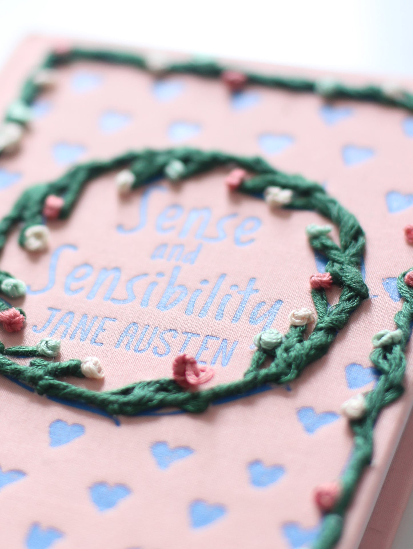Hand Embroidered Book Sense and Sensibility