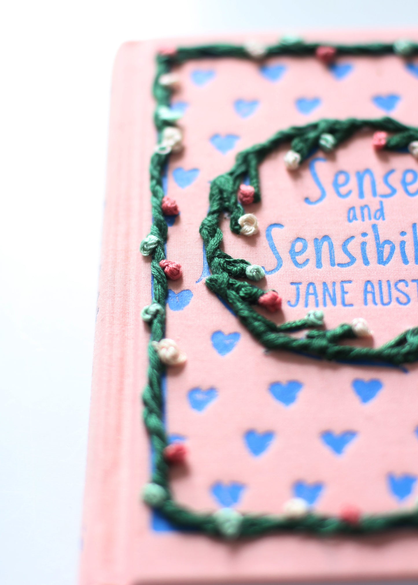 Hand Embroidered Book Sense and Sensibility