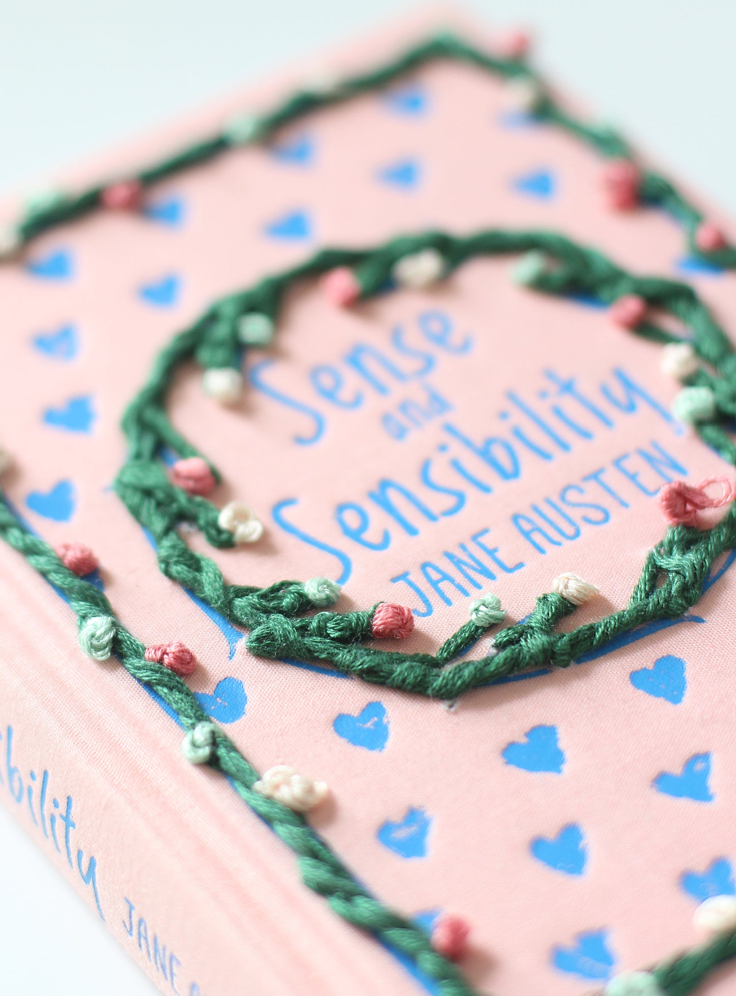Hand Embroidered Book Sense and Sensibility