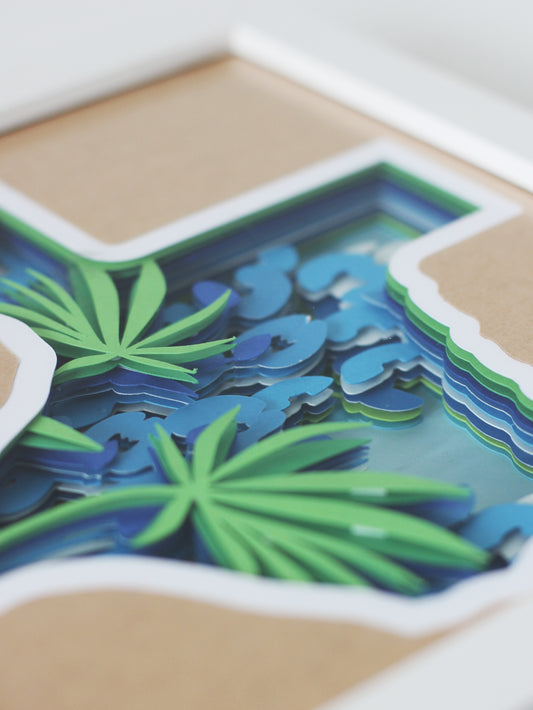 Lone Star State Cut Paper Art