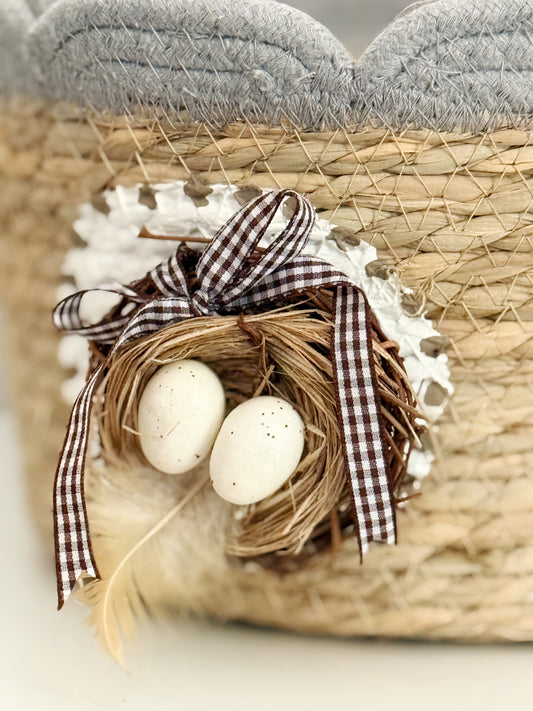 Painted Nest Scalloped Basket