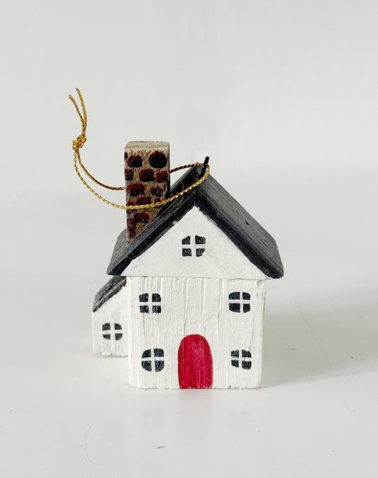 Set of Three Handmade House Ornaments