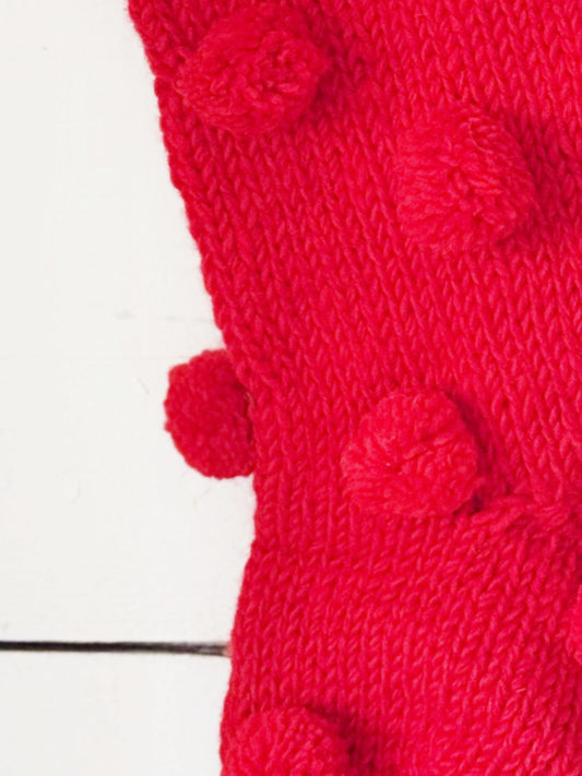 Red Pom Pom Stocking