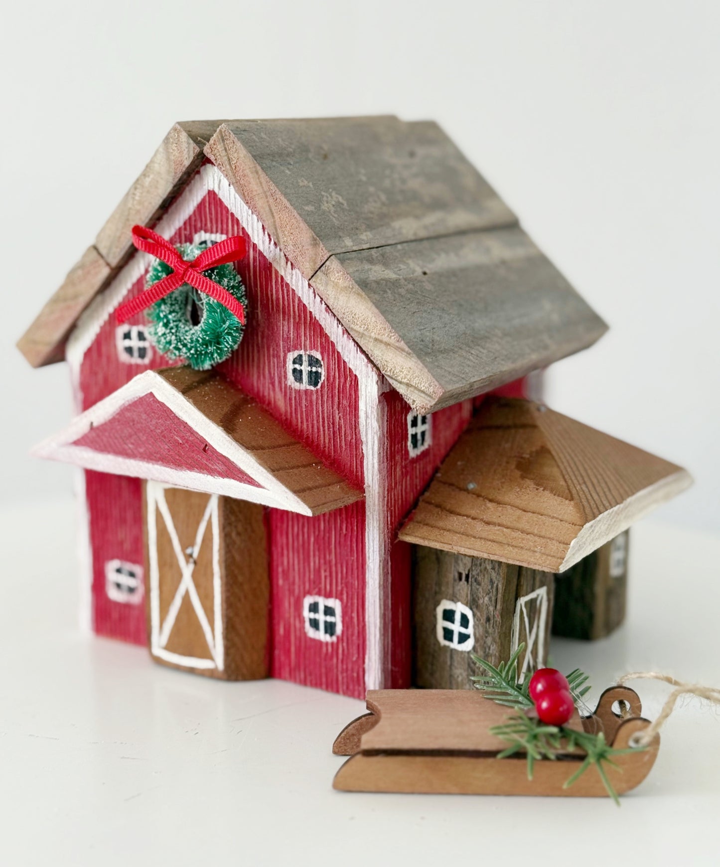 Red Wood Christmas Barn