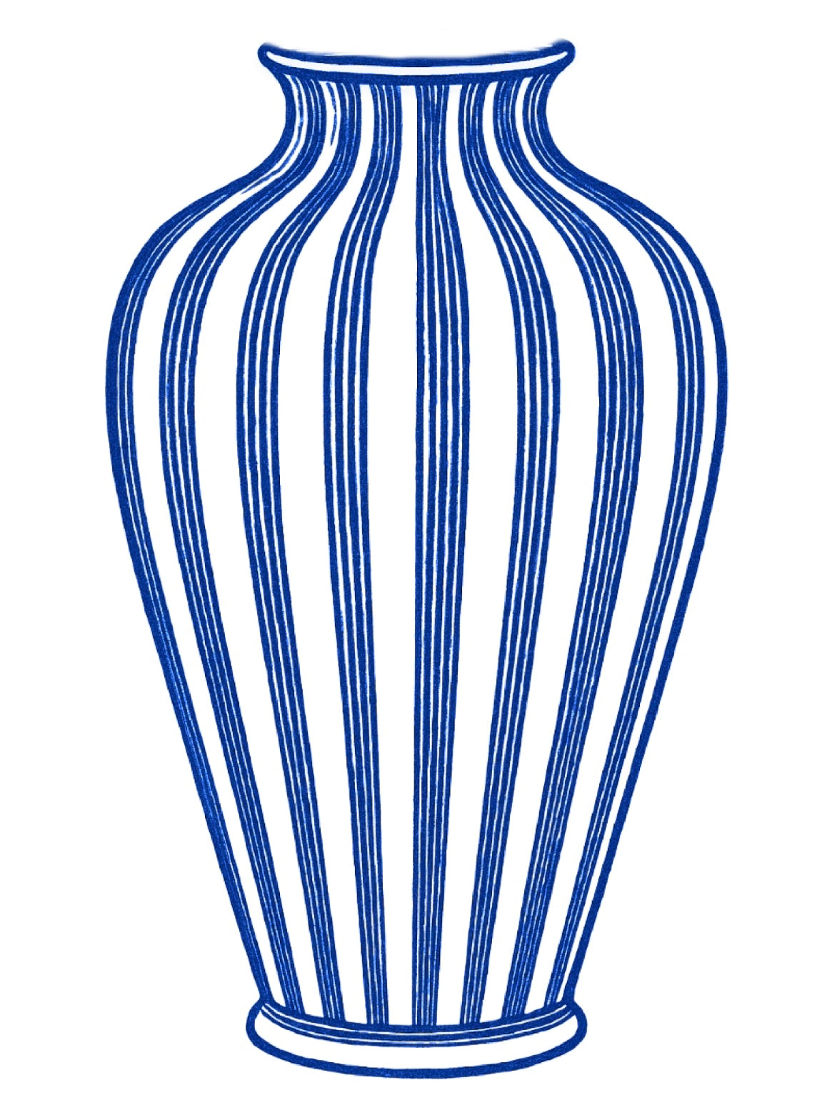 Printable Digital Download Blue and White Striped Vase