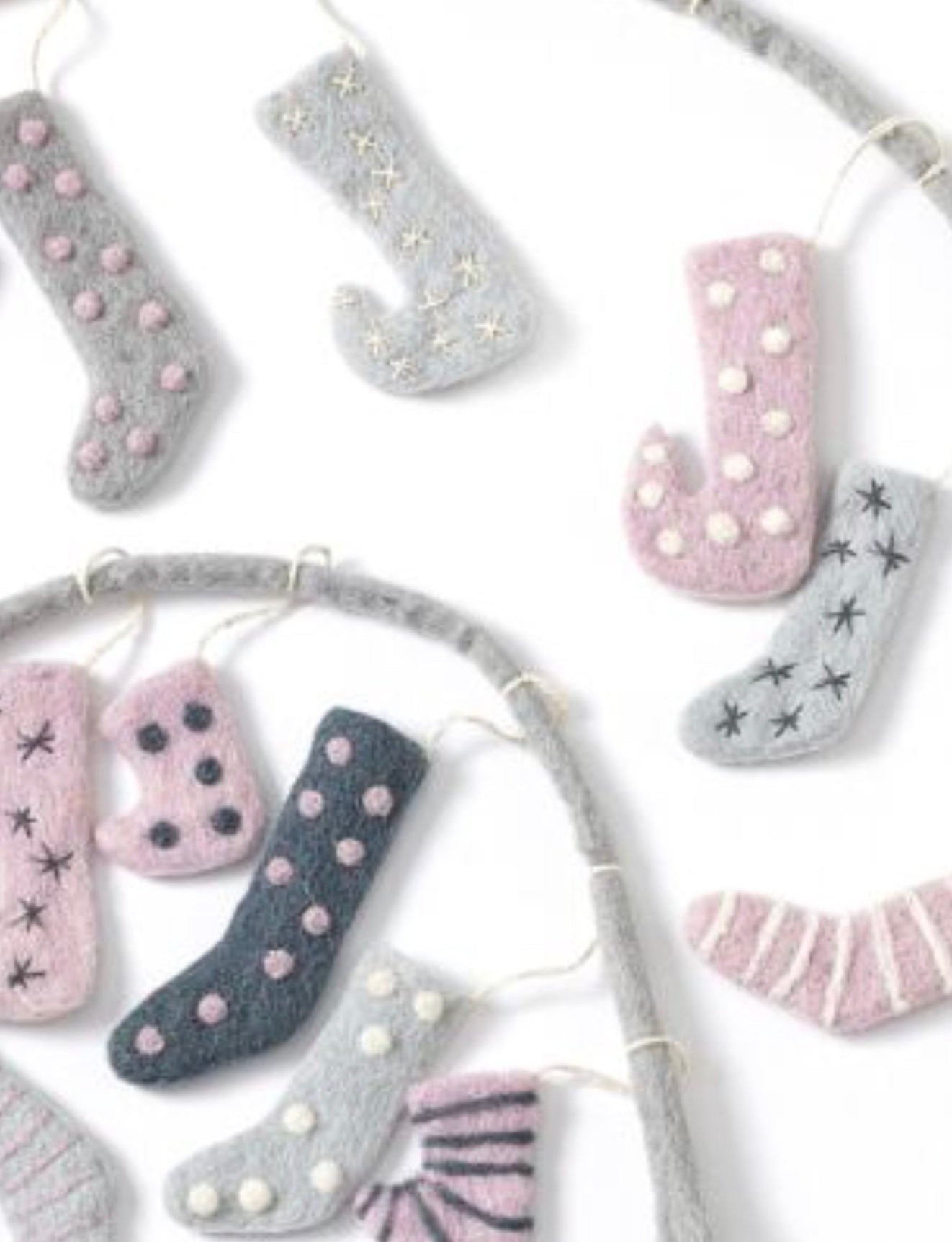 Felted Stocking Garland