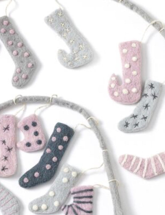 Felted Stocking Garland