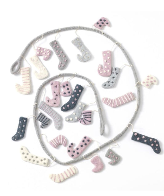 Felted Stocking Garland