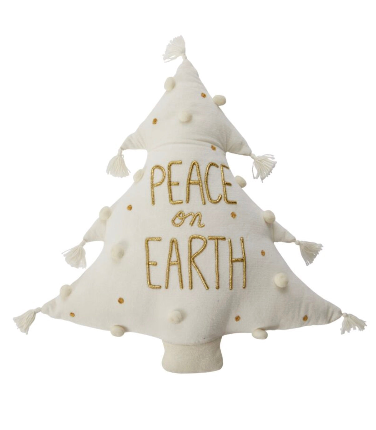 Peace On Earth Tassel Tree Pillow