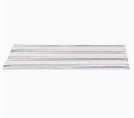 Blue and White Grain Sack Table Runner