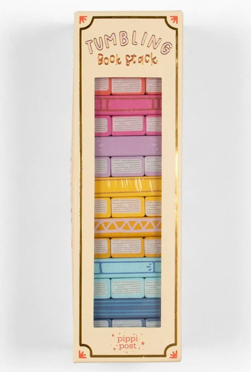 Tumbling Wood Book Stack Party Game