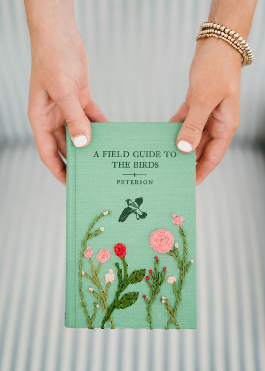Hand Embroidered Book A Field Guide To Birds