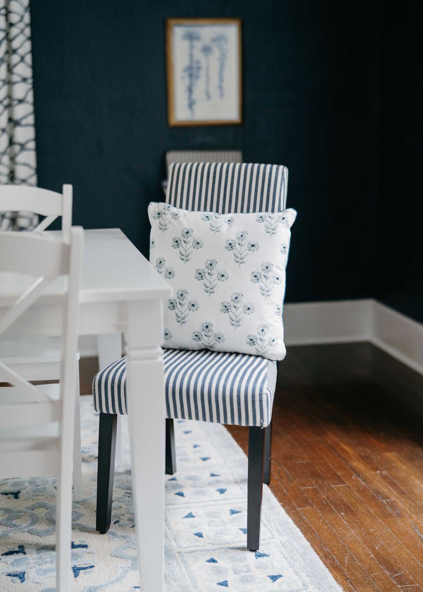 Vintage Indigo Floral Pillow
