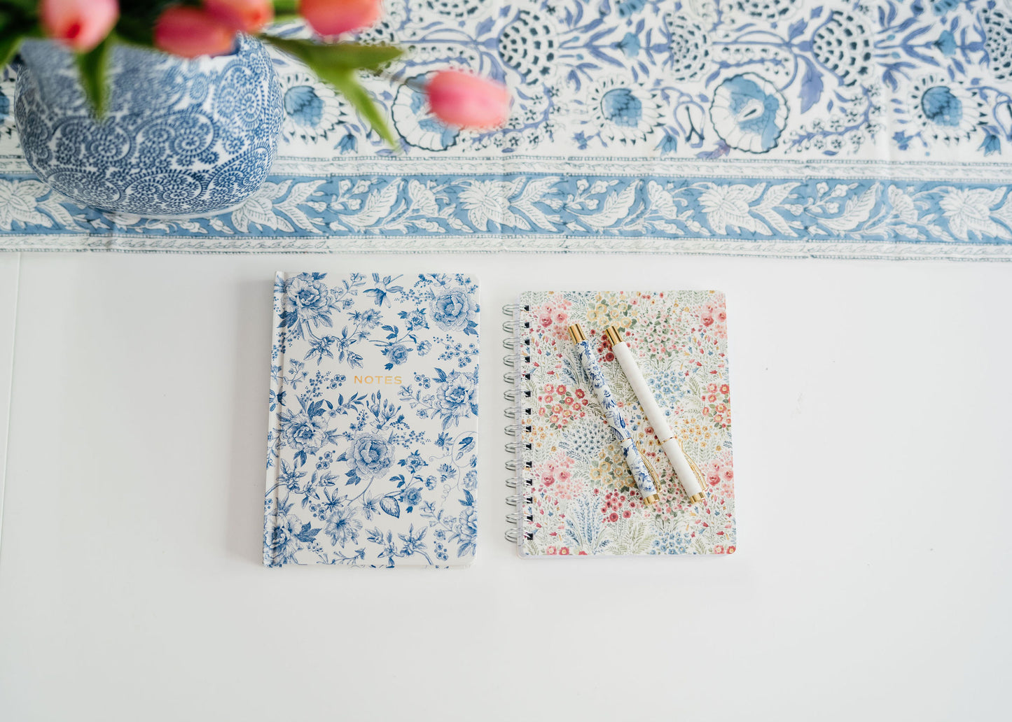 Blue and White Blooms Journal