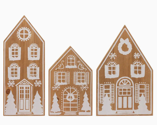 Set Of Three Gingerbread Houses