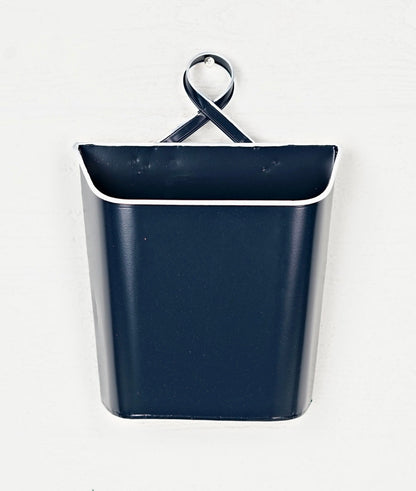 Navy Enamel Wall Bucket