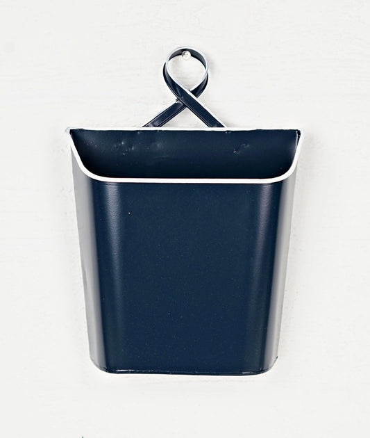 Navy Enamel Wall Bucket