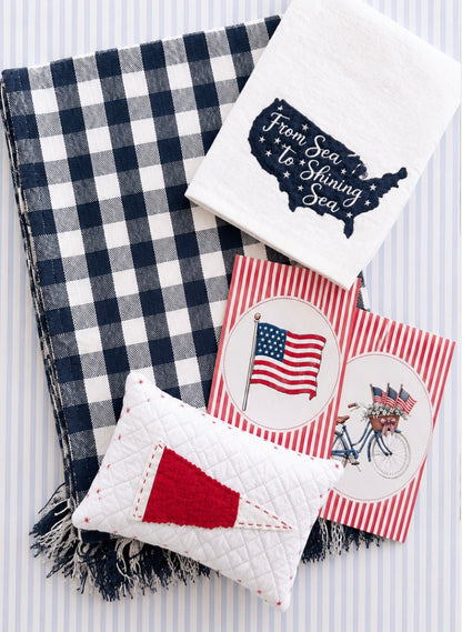 Blue and White Gingham Throw Blanket