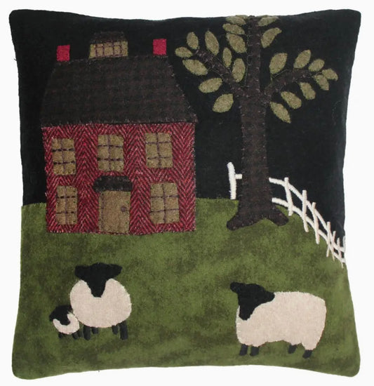 Small Fall Farmhouse Wool Felt Pillow