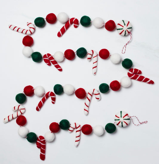 Felted Snowflake Garland