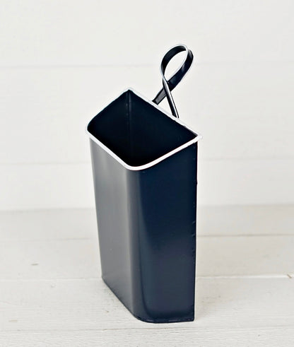 Navy Enamel Wall Bucket