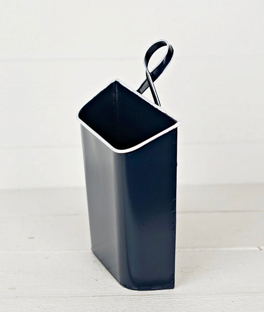 Navy Enamel Wall Bucket