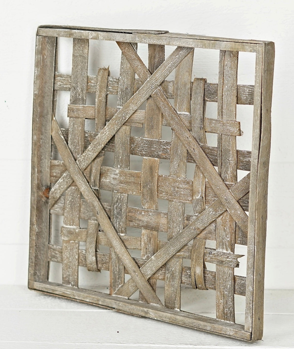 Distressed Woven Gray Wall Art