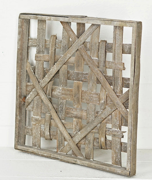 Distressed Woven Gray Wall Art