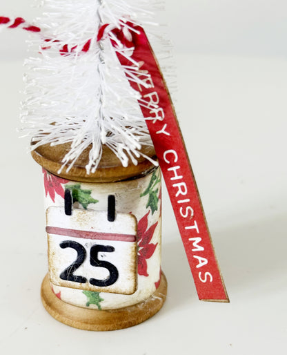 Handmade White Christmas Tree Vintage Art