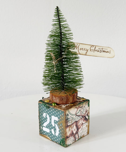 Handmade Christmas Vintage Christmas Tree Art
