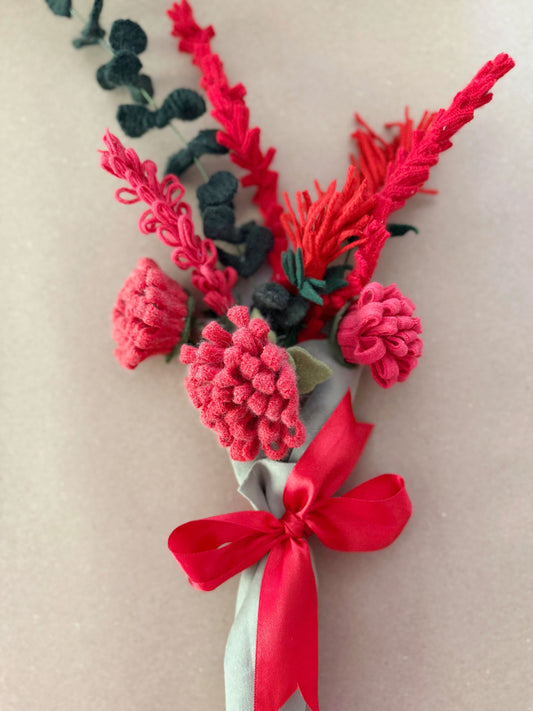 A Handmade Holiday Bouquet in Felt and Wool