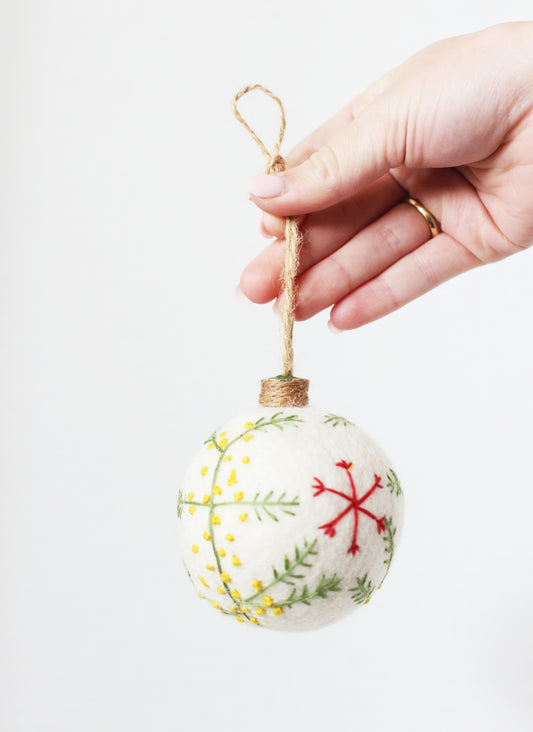 Noel Needlework Holiday Ornaments-White
