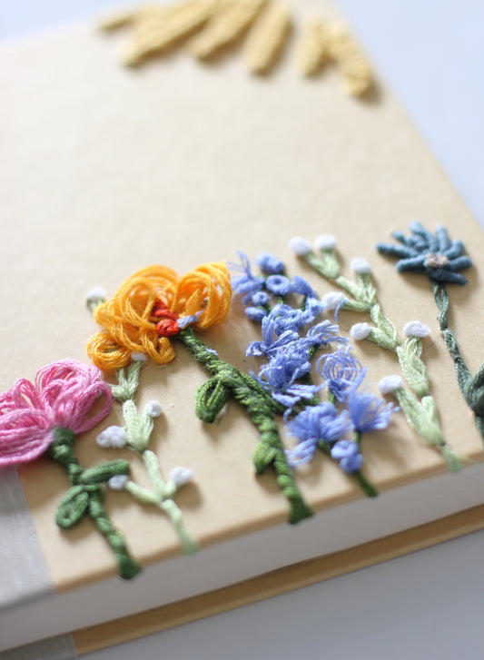Hand Embroidered Garden Party Book