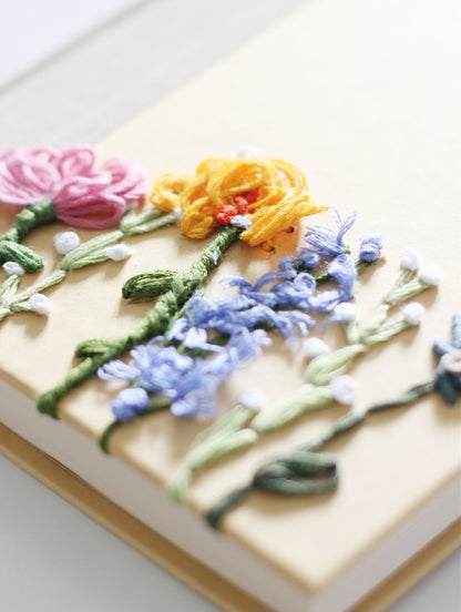Hand Embroidered Garden Party Book