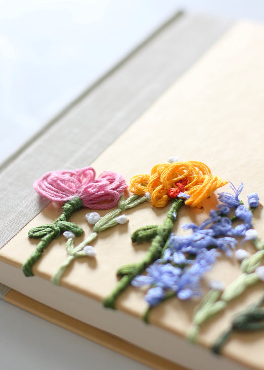 Hand Embroidered Garden Party Book