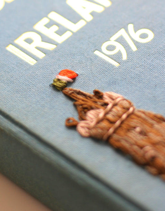 Hand Embroidered Book Luck of the Irish