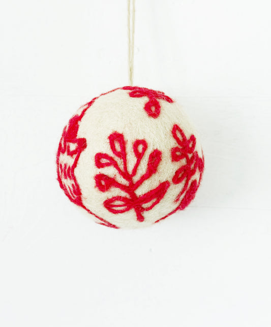 Red Embroidered Ornament
