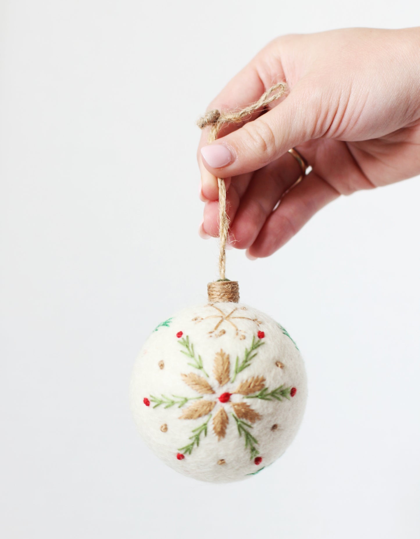 Noel Needlework Holiday Ornaments-White