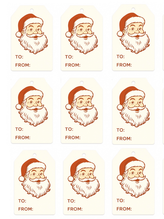 Santa Christmas Gift Tags
