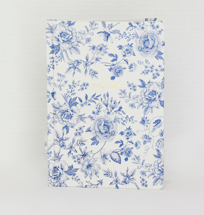 Blue and White Blooms Journal