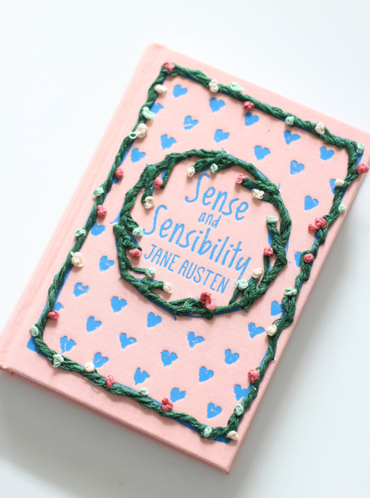Hand Embroidered Book Sense and Sensibility