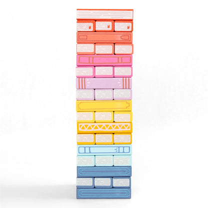 Tumbling Wood Book Stack Party Game