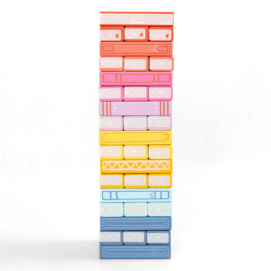 Tumbling Wood Book Stack Party Game